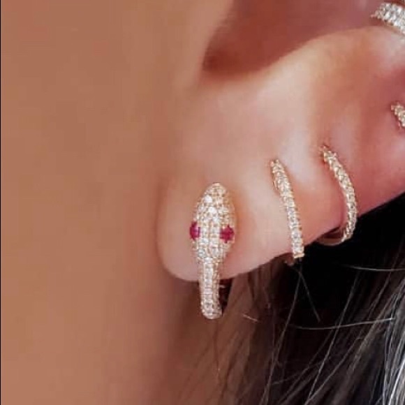 🐍 Snake mini hoop earrings - Picture 4 of 7